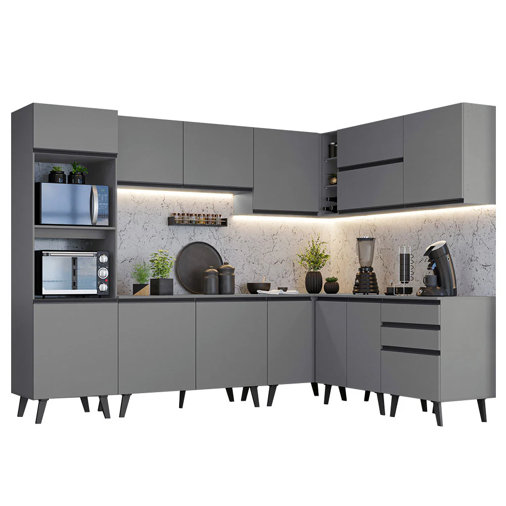 Combo Completo de Cocina Esquinera 465 cm Gris Nice Madesa 01 - Image 3