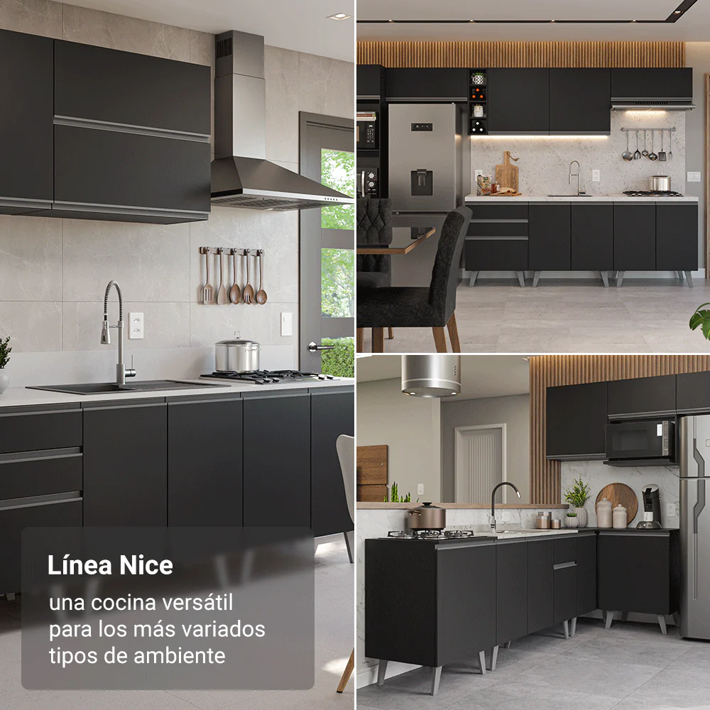 Combo Completo de Cocina Esquinera 465 cm Negro Nice Madesa 04 - Image 8