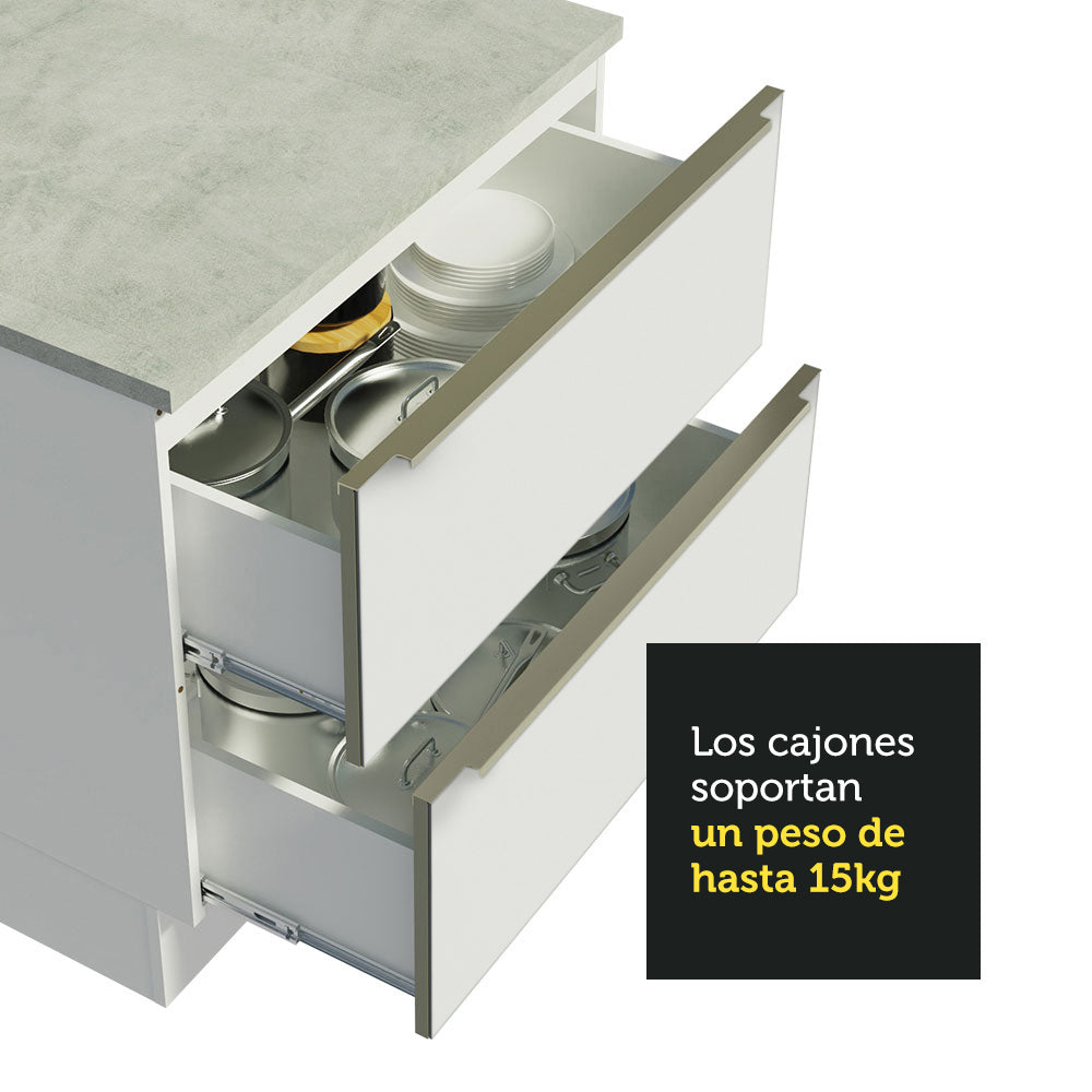 Combo Completo de Cocina Esquinera 546 x 60 cm Blanco Aterciopelado Lux Madesa 05 - Image 9