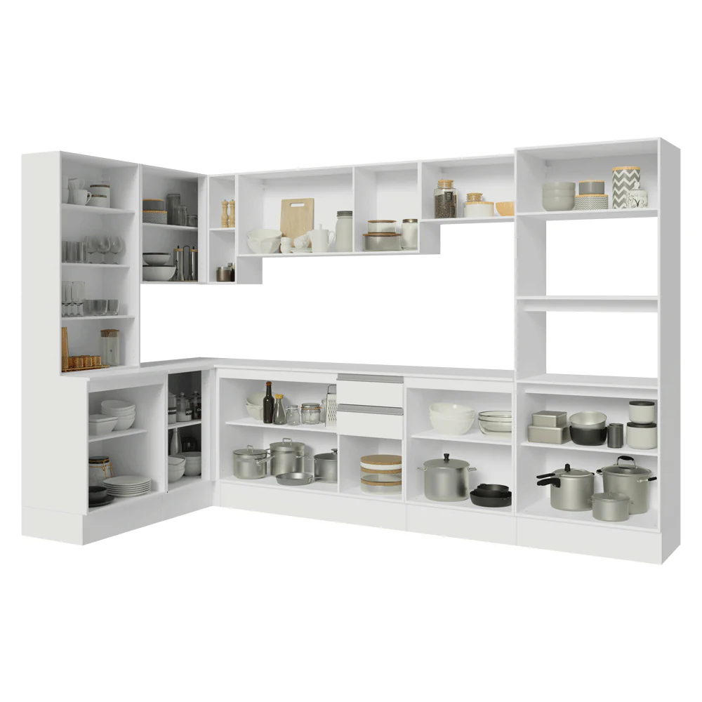 Combo completo de Cocina Esquinero 100% MDF 447 cm Blanco Smart Madesa 02 - Image 9