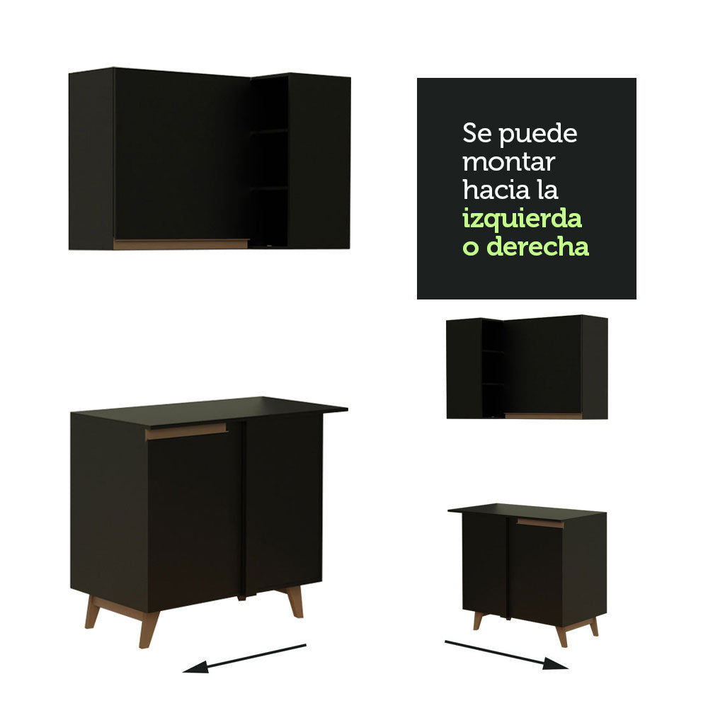 Combo completo de Cocina Esquinero 437cm Negro Reims Madesa 01 - Image 6