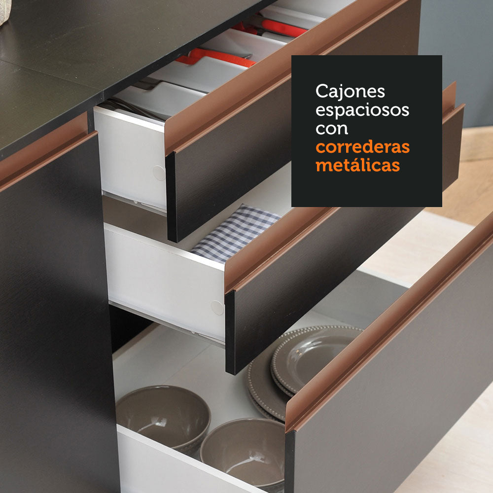 Combo completo de Cocina Esquinero 437cm Negro Reims Madesa 01 - Image 9