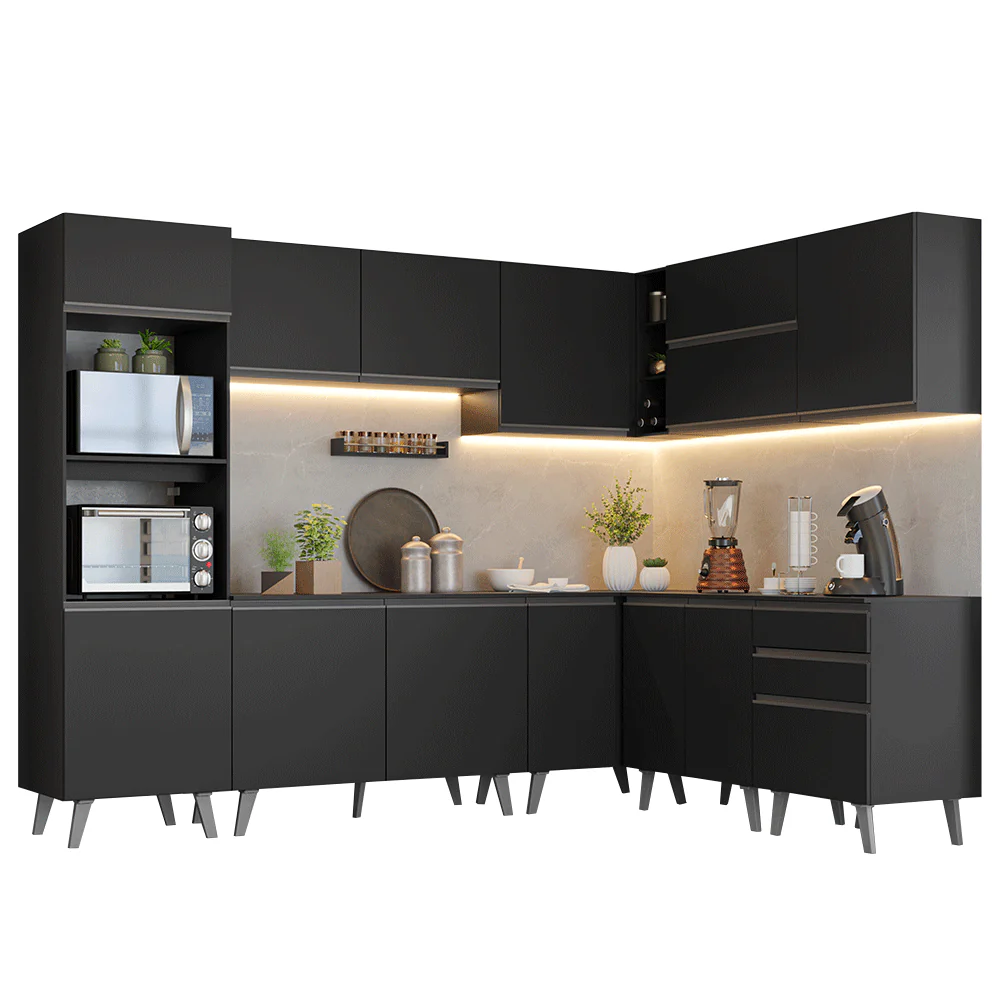 Combo completo de Cocina Esquinero 465 cm Negro Nice Madesa 01 - Image 3