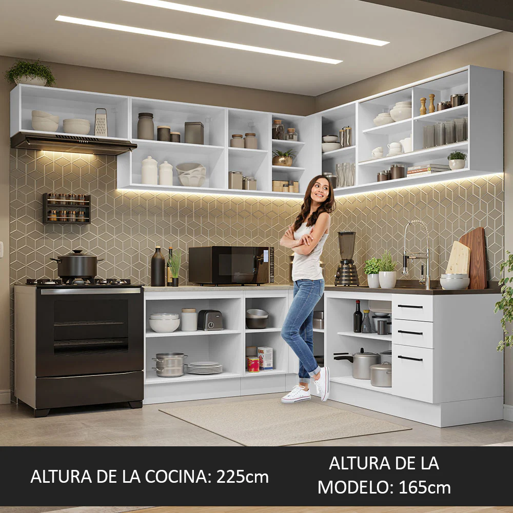 Combo completo de Cocina Esquinero 486cm Blanco 60cm de Profundidad Agata Madesa 01 - Image 5
