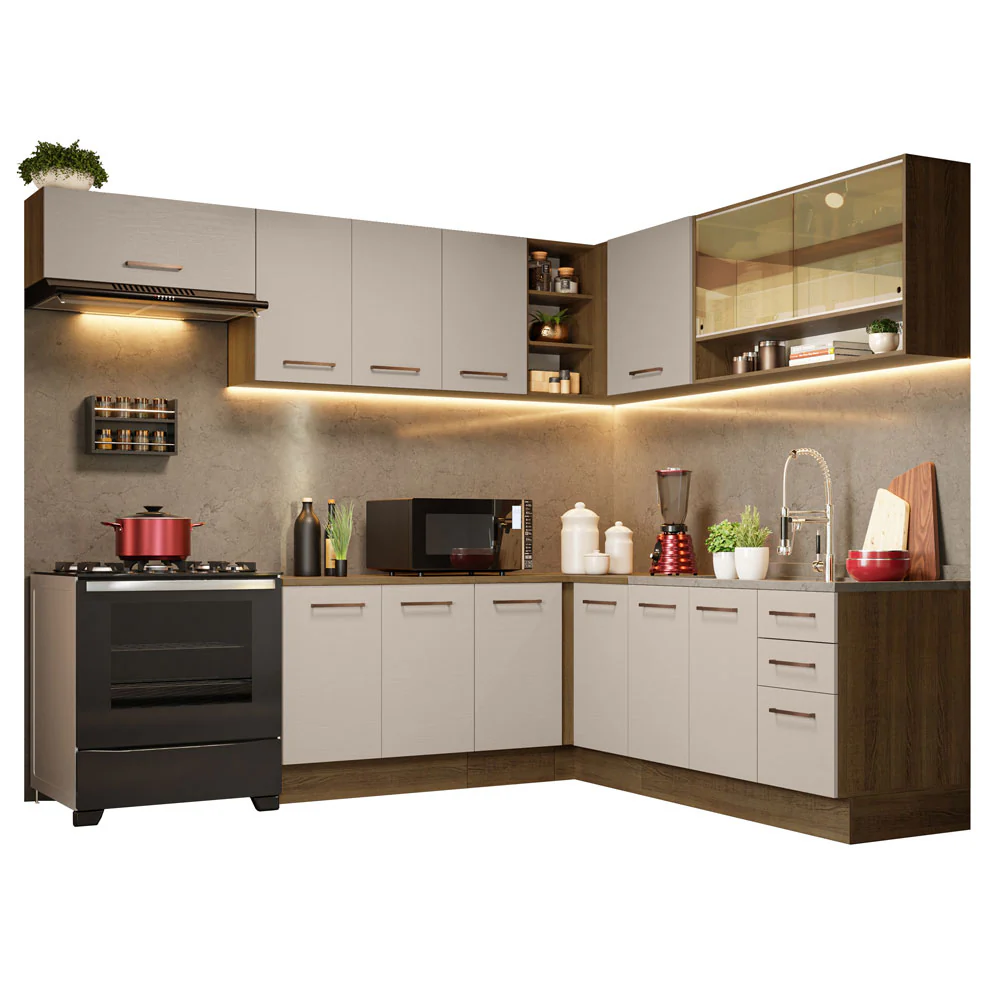 Combo completo de Cocina Esquinero 486cm Marrón/Crema 60cm de Profundidad Agata Madesa 01 - Image 2