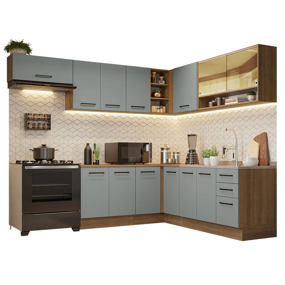 Combo completo de Cocina Esquinero 486cm Marrón/Gris 60cm de Profundidad Agata Madesa 01 - Image 2