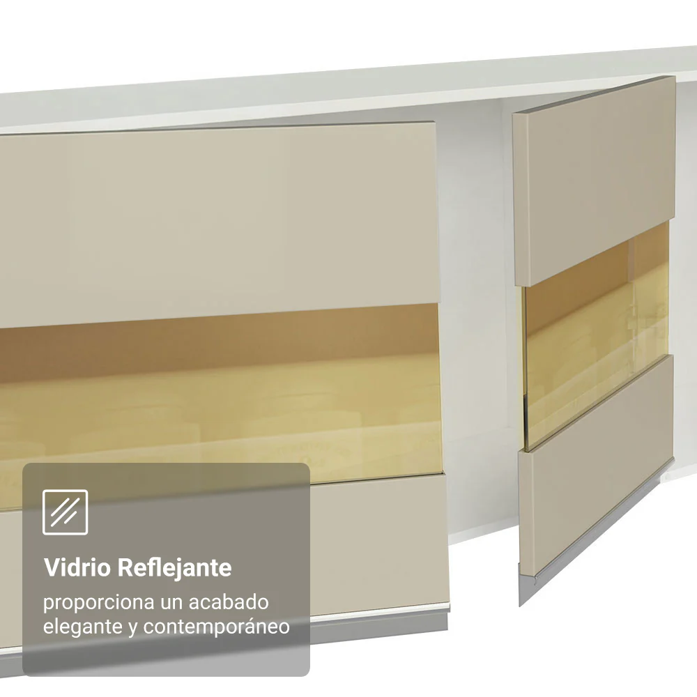 Combo completo de Cocina Esquinero 507 cm Blanco/Marrón/Crema Smart 100% MDF Madesa 01 - Image 6