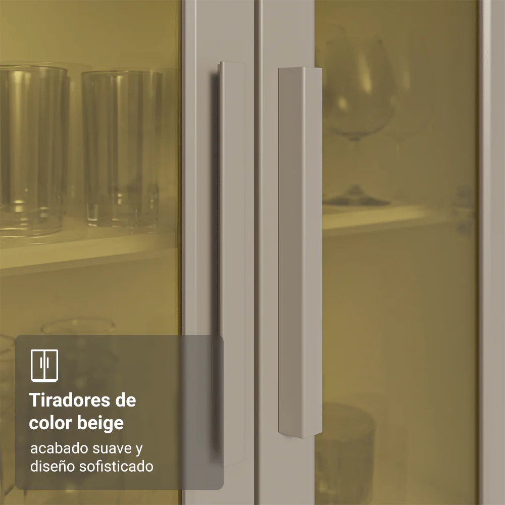 Combo completo de Cocina Esquinero 507 cm Blanco/Marrón/Crema Smart 100% MDF Madesa 01 - Image 7