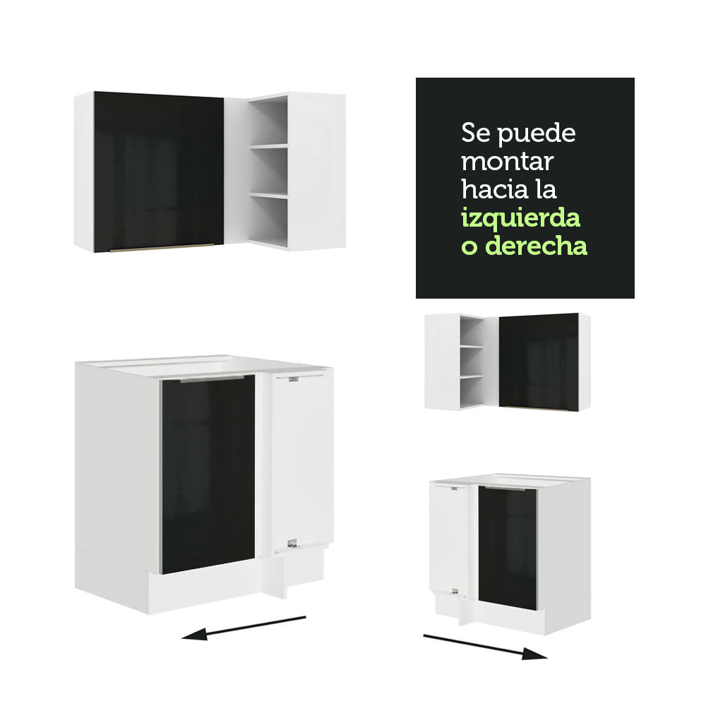 Combo completo de Cocina Esquinero 546cm Blanco/Negro Lux Madesa 05 - Image 6