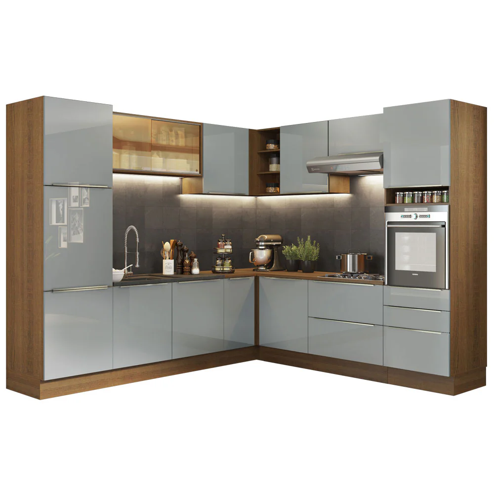 Combo completo de Cocina Esquinero 546cm Marrón/Gris Lux Madesa 01 - Image 2