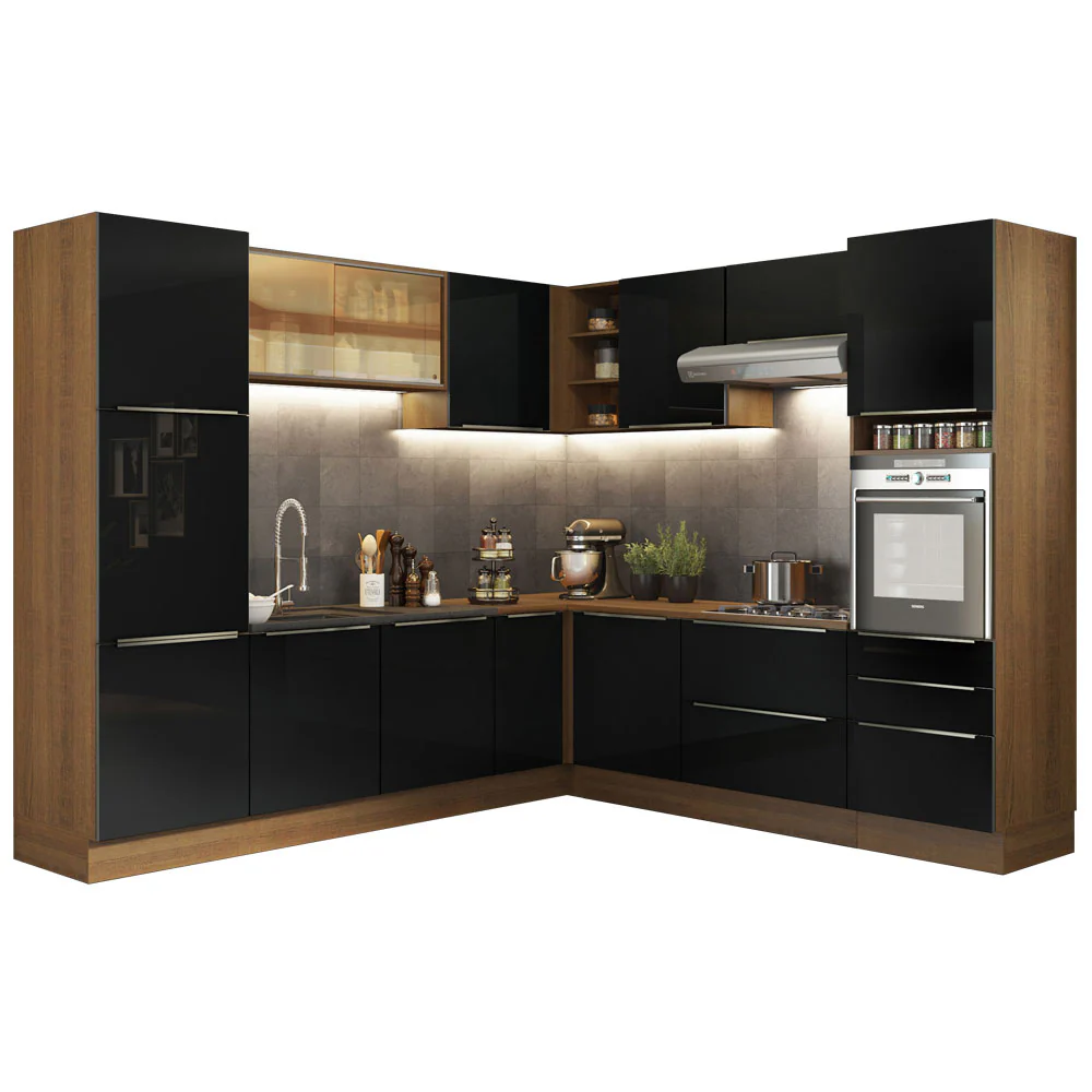 Combo completo de Cocina Esquinero 546cm Marrón/Negro Lux Madesa 01 - Image 2