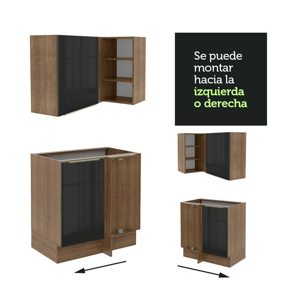 Combo completo de Cocina Esquinero 546cm Marrón/Negro Lux Madesa 05 - Image 6