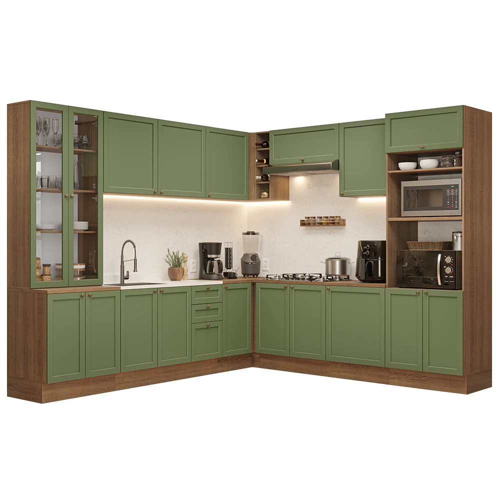 Combo completo de Cocina Esquinero 549 cm Marrón/Verde Vik Madesa 01 - Image 3