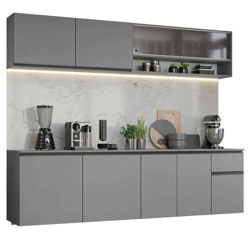 Combo Completo de Cocina Flotante 240 cm Gris Nice Madesa 04 - Image 3