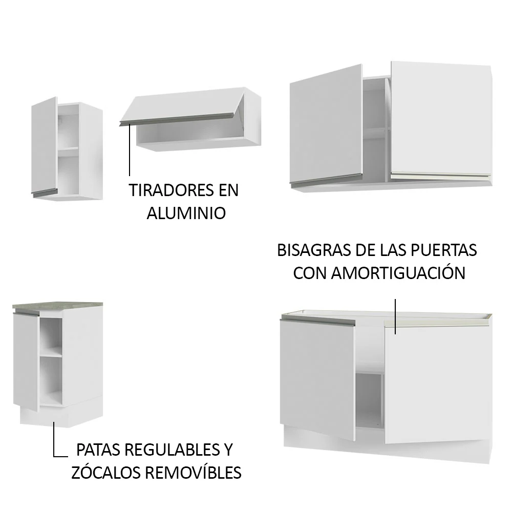 Combo completo de Cocina Glamy Madesa 240cm - Image 4