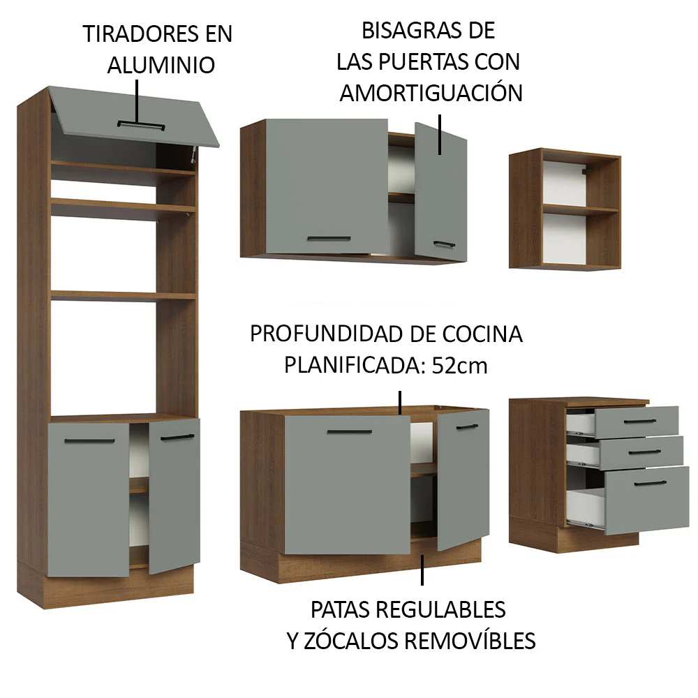 Combo completo de Cocina Madesa Agata 250cm MG 01 - Image 5