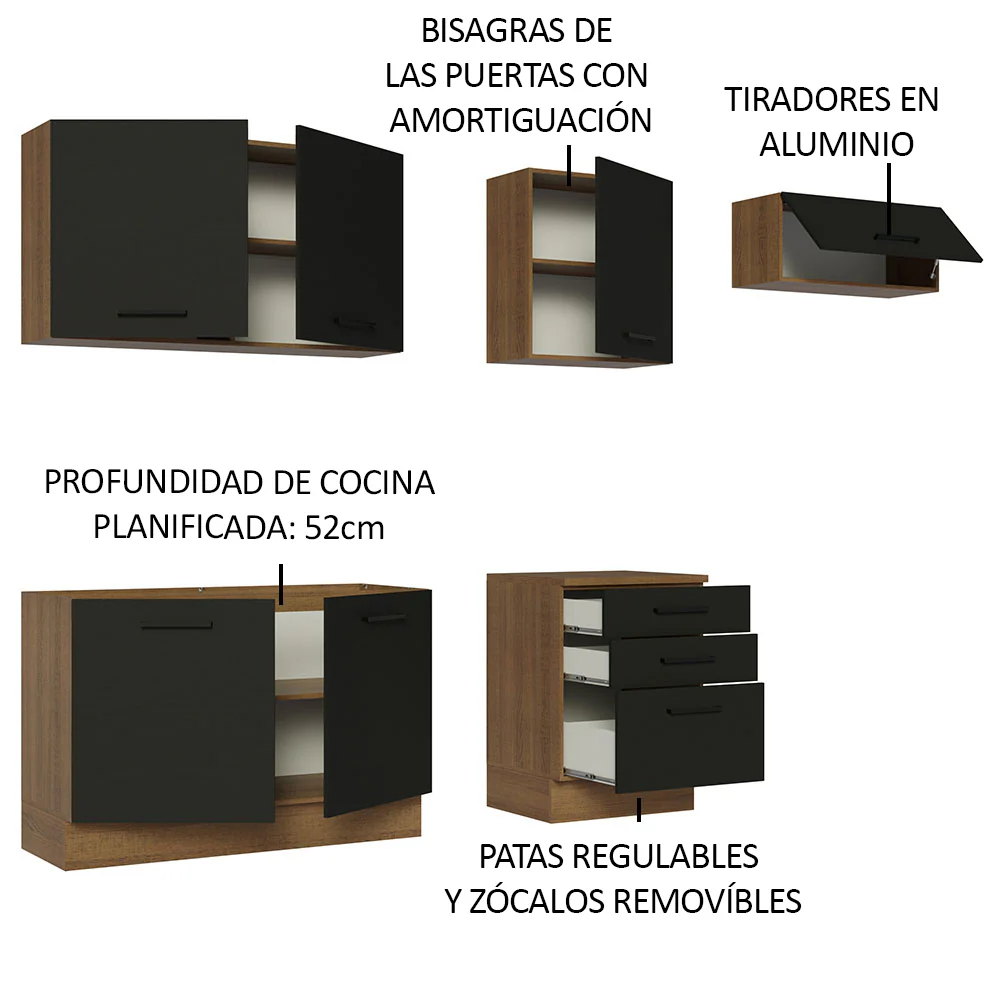Combo completo de Cocina Madesa Agata 260cm MN 02 - Image 5