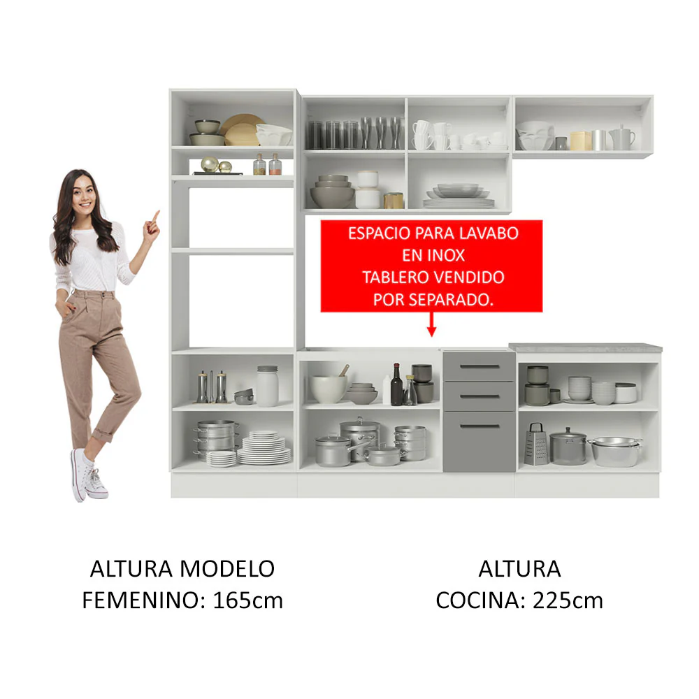 Combo completo de Cocina Madesa Agata 270cm BG 04 - Image 4