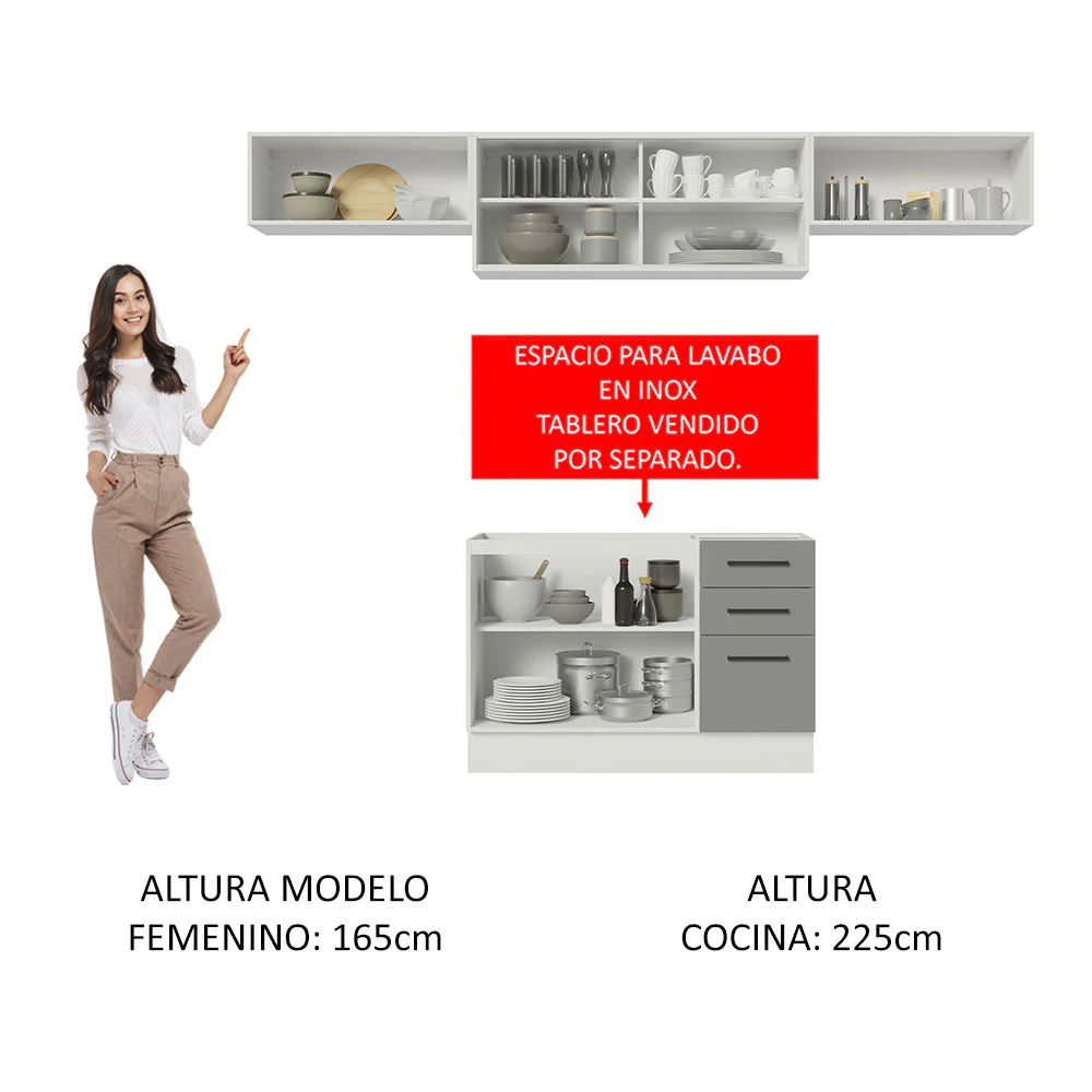 Combo completo de Cocina Madesa Agata 280cm BG 03 - Image 4