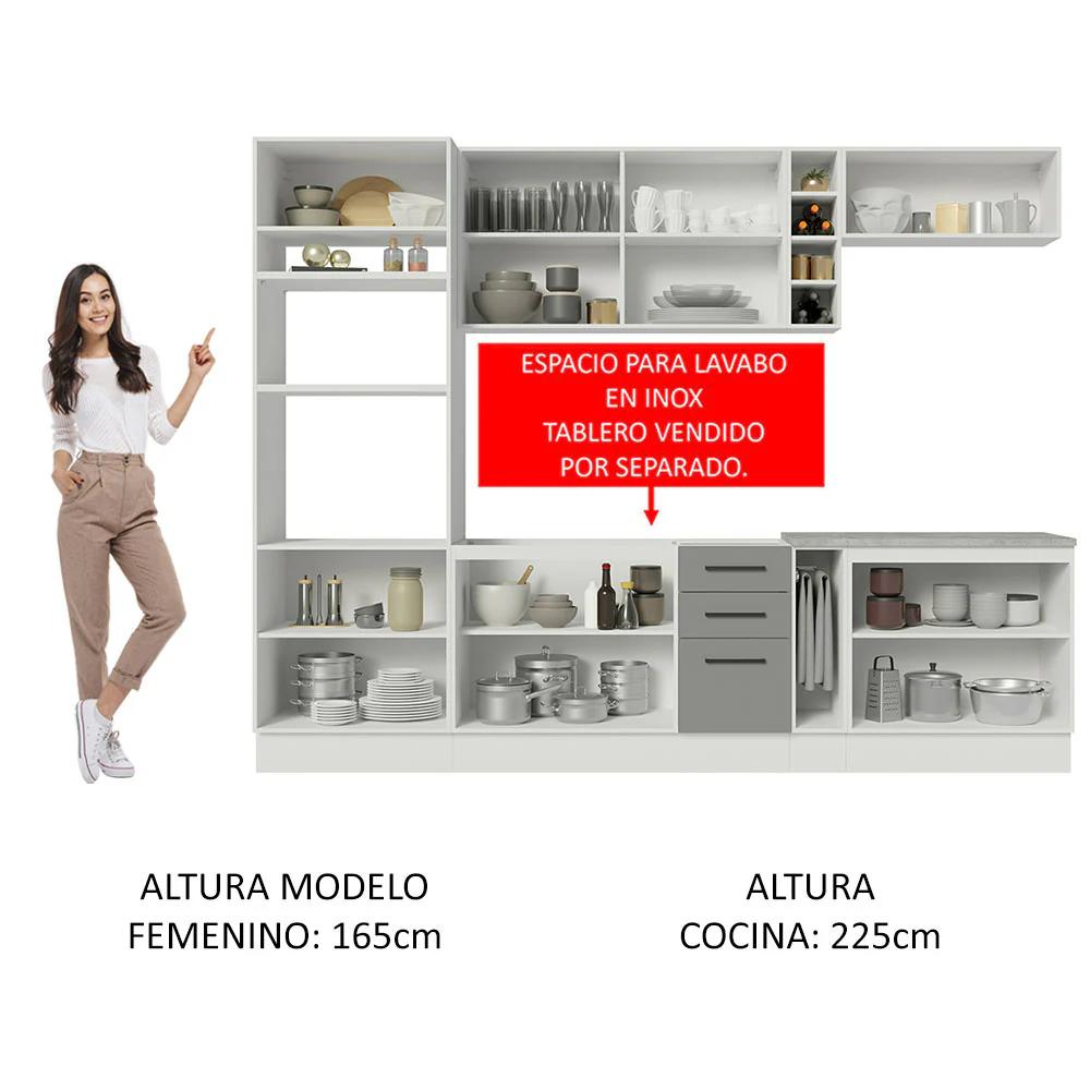 Combo completo de Cocina Madesa Agata 290cm BG 05 - Image 4