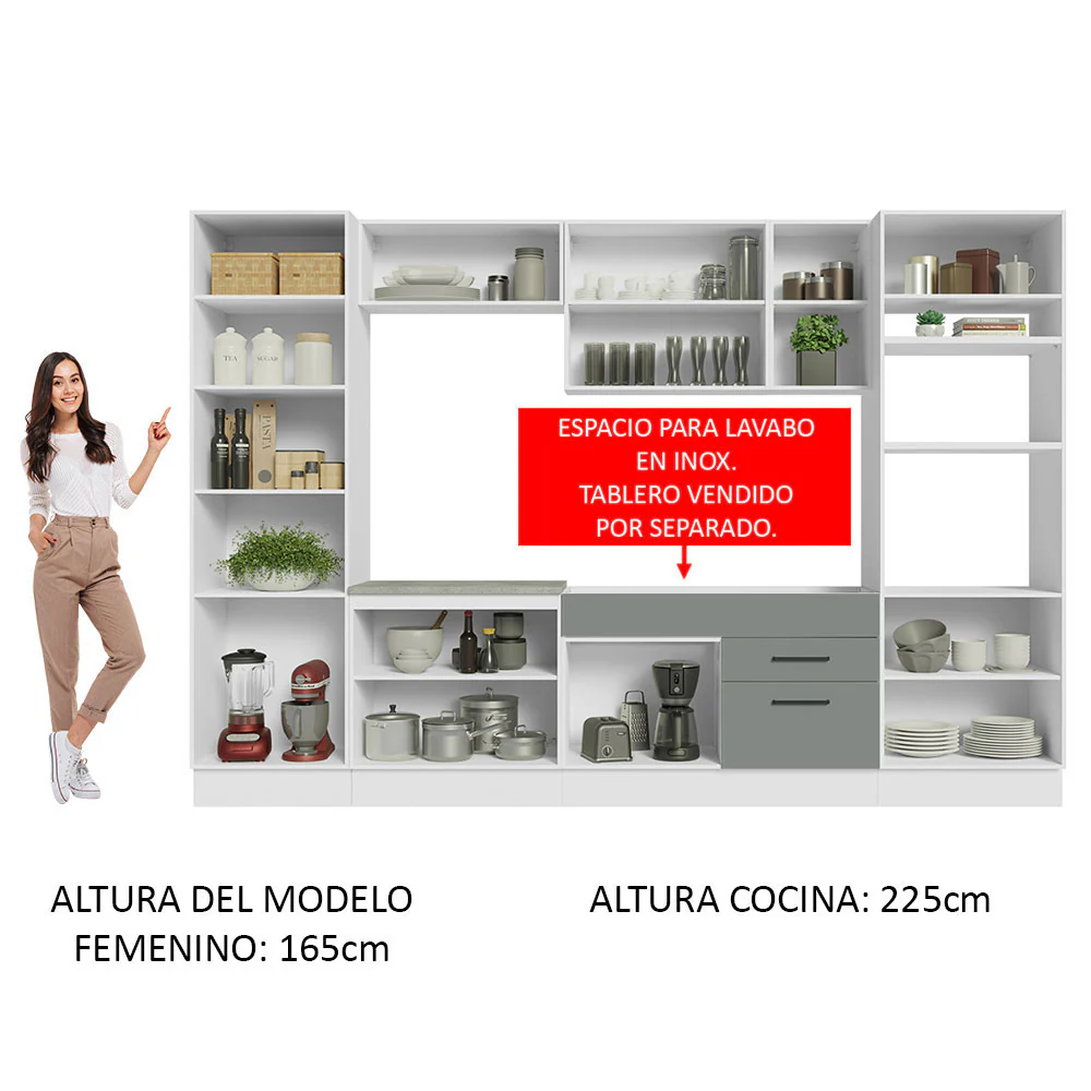 Combo completo de Cocina Madesa Agata 330cm BG 02 - Image 4