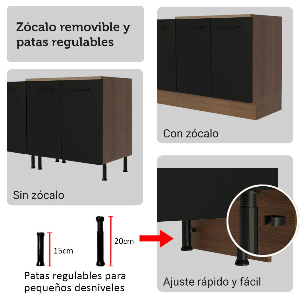 Combo completo de Cocina Esquinera Madesa Agata 549cm MN 01 - Image 10