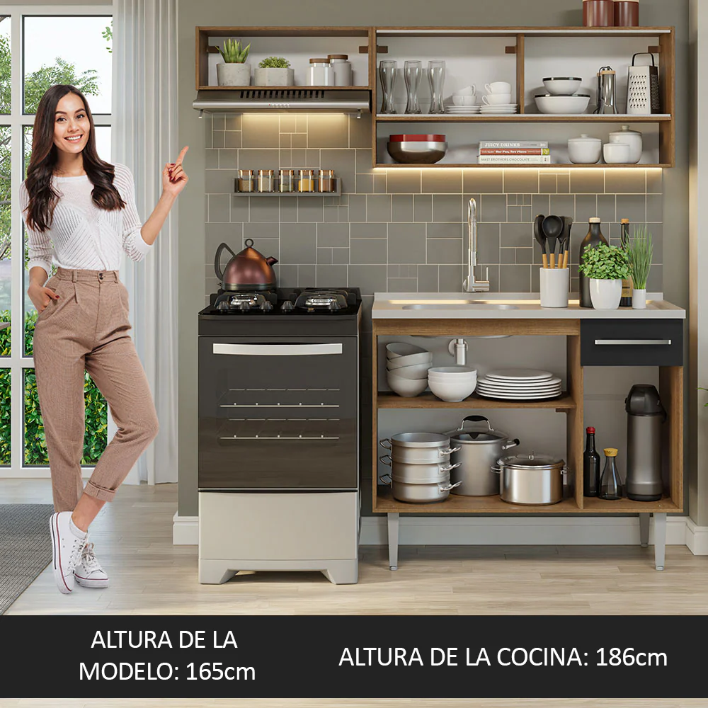 Combo de Cocina Madesa Emilly 165cm MN 01 - Image 5