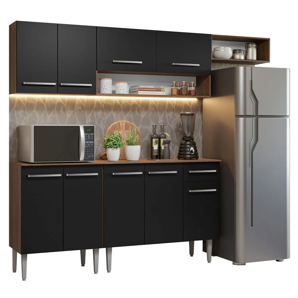 Combo completo de Cocina Madesa Emilly 229cm Marrón/Negro 14 - Image 3