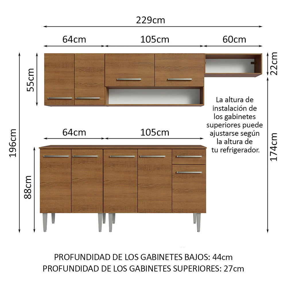 Combo completo de Cocina Madesa Emilly 229cm MM 14 - Image 2