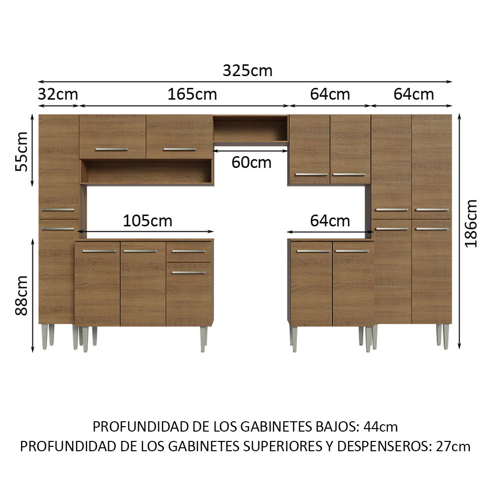 Combo completo de Cocina Madesa Emilly 325cm MM 02 - Image 2