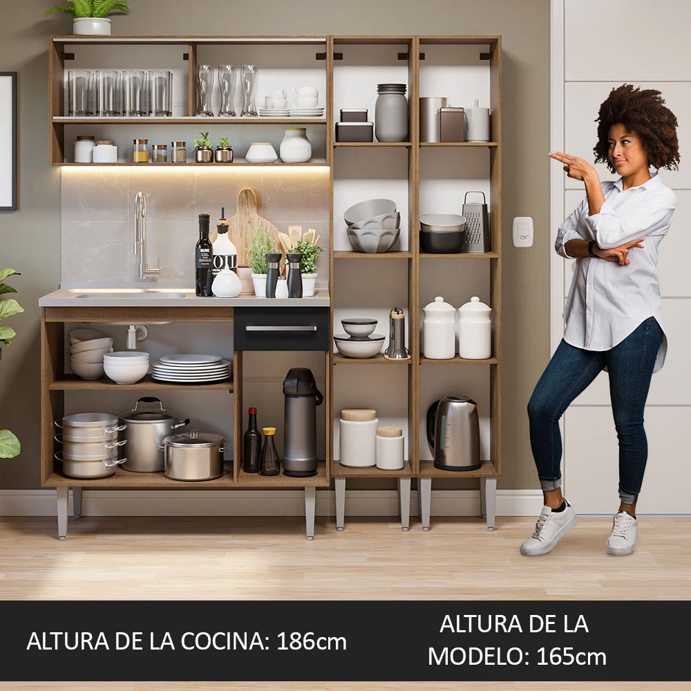 Combo de Cocina Madesa Emilly con Bacha de acero inoxidable MN - Image 5