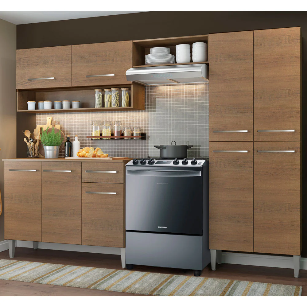 Combo completo de Cocina Madesa Emilly Sin Mesón De Acero 229 Cm