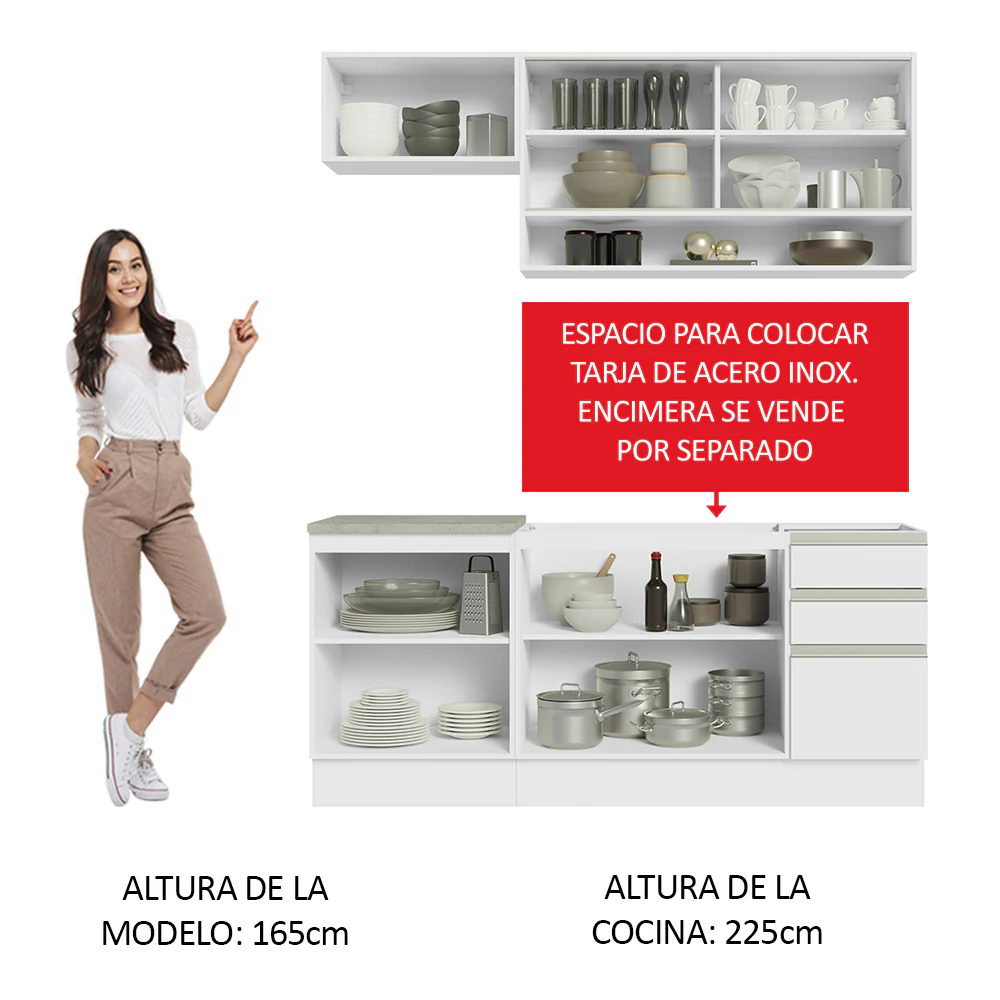 Combo de Cocina Madesa Glamy 180cm BB 08 - Image 4