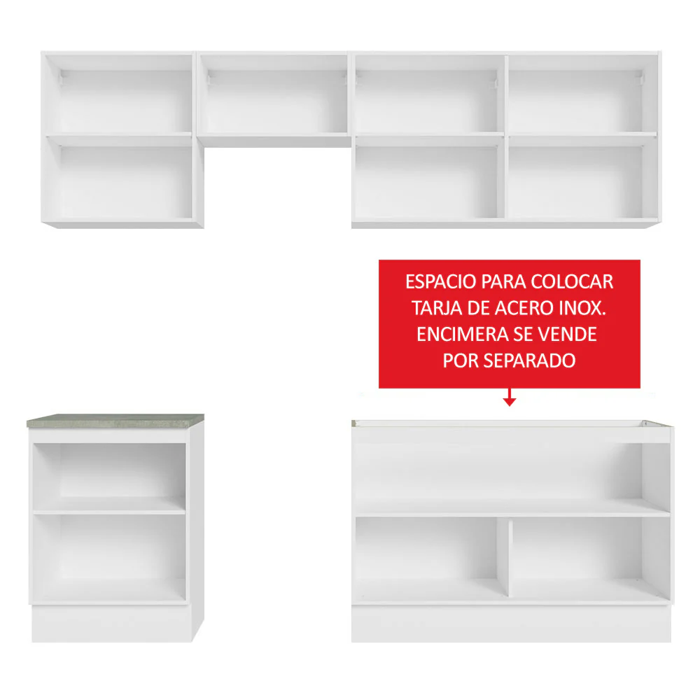Combo completo de Cocina Madesa Glamy 240cm Blanco/Negro 09 - Image 5