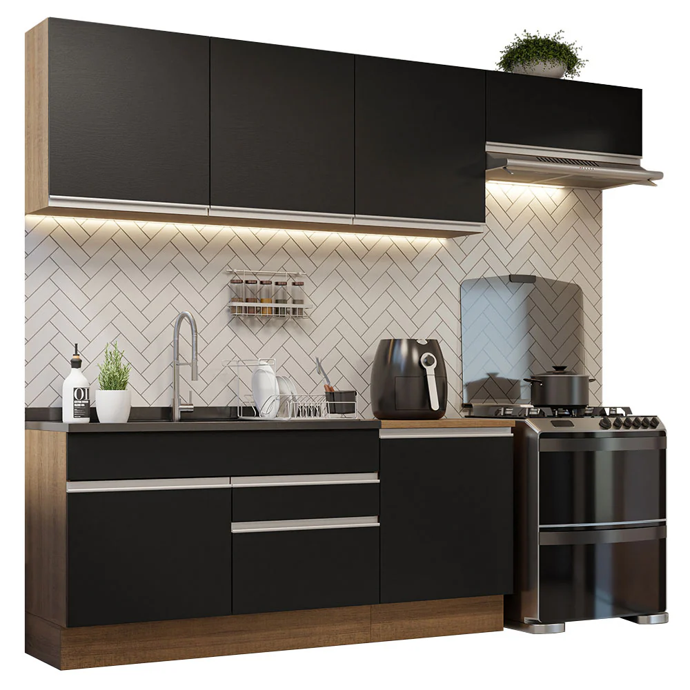 Combo completo de Cocina Madesa Glamy 260cm Marrón/Negro 03 - Image 2