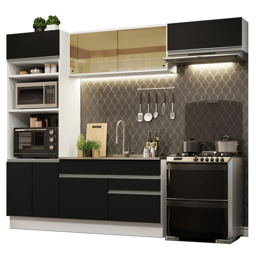 Combo completo de Cocina Madesa Glamy 270cm Blanco/Negro 11 - Image 3