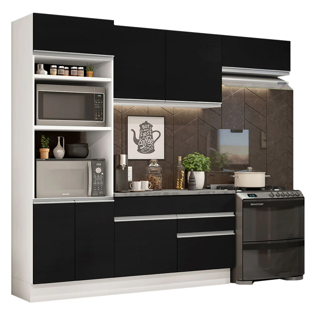 Combo completo de Cocina Madesa Glamy 270cm Blanco/Negro 14 - Image 3