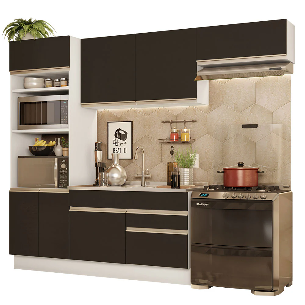 Combo completo de Cocina Madesa Glamy 270cm Blanco/Negro 15 - Image 3