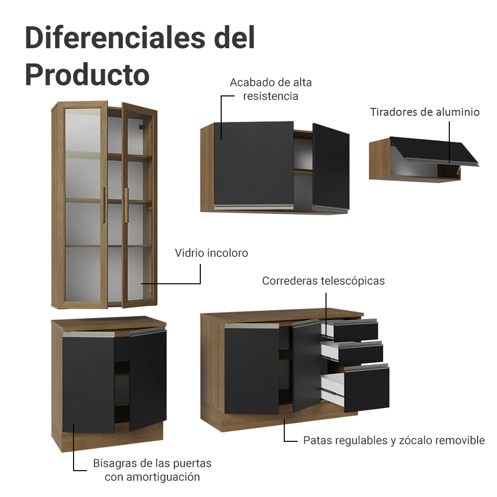 Combo completo de Cocina Madesa Glamy 270cm MN 16 - Image 4