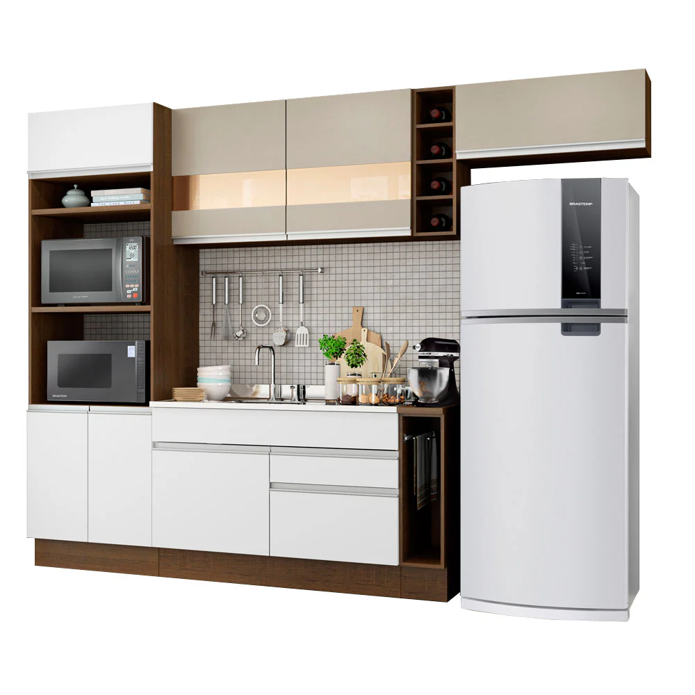 Combo completo de Cocina Madesa Glamy 290cm Blanco/Crema 03 - Image 3