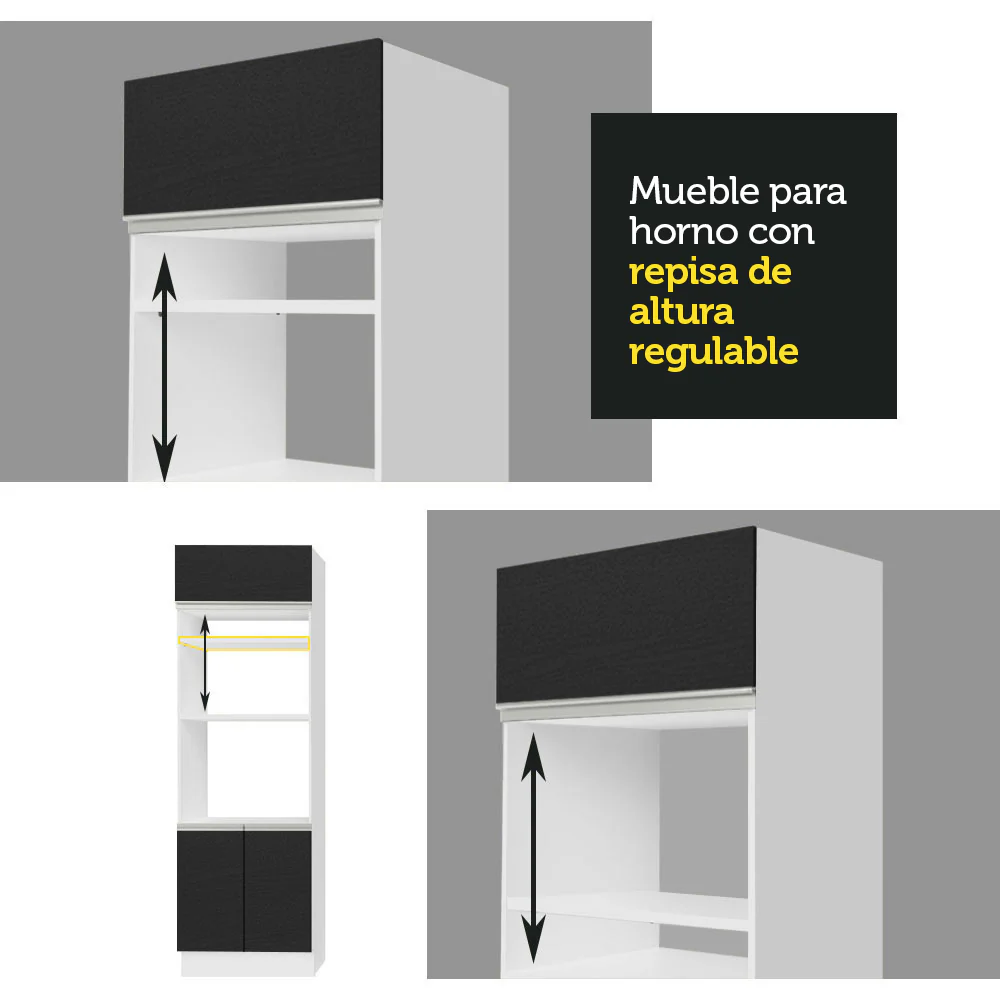 Combo completo de Cocina Madesa Glamy 290cm Blanco/Negro/Crema 03 - Image 5