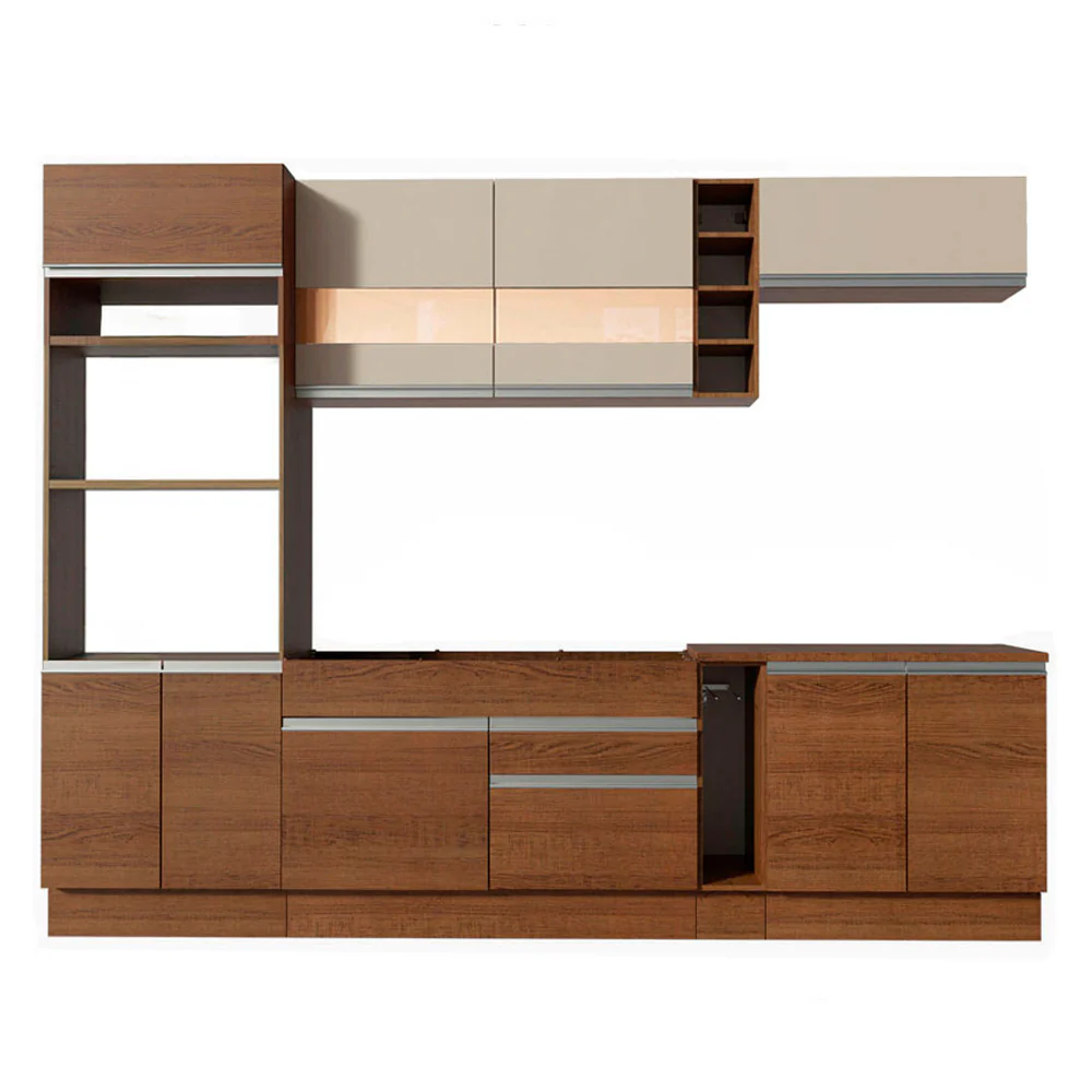 Combo completo de Cocina Madesa Glamy 290cm Marrón/Marrón/Crema - Image 8