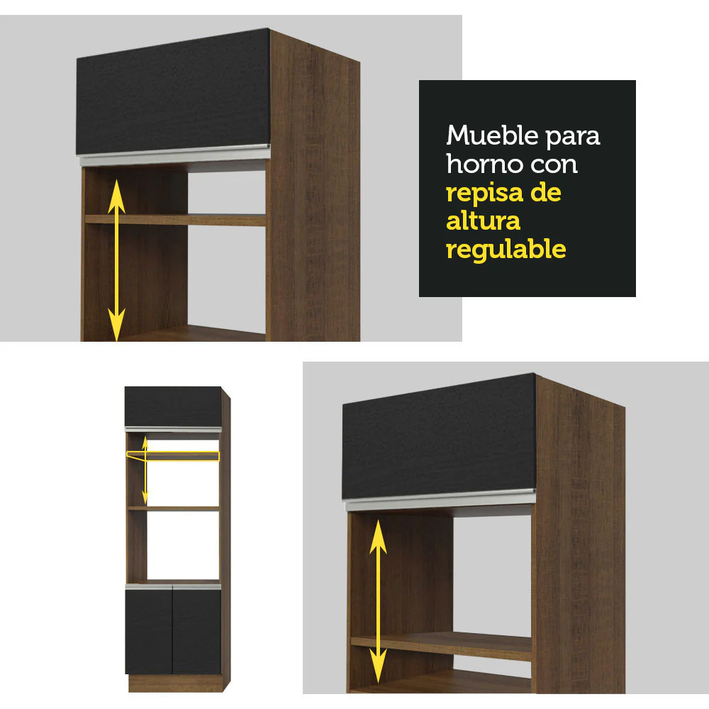 Combo completo de Cocina Madesa Glamy 290cm Marrón/Negro 16 - Image 4