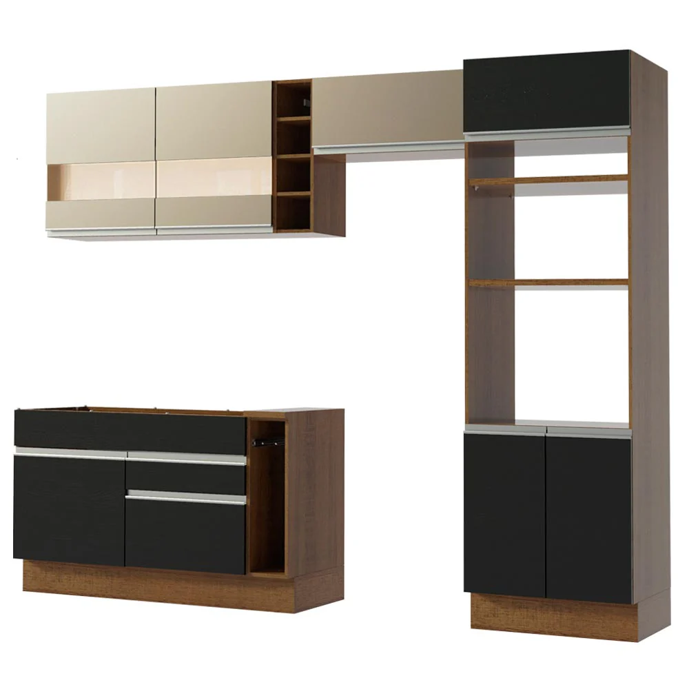Combo completo de Cocina Madesa Glamy 290cm Marrón/Negro/Crema 09 - Image 8