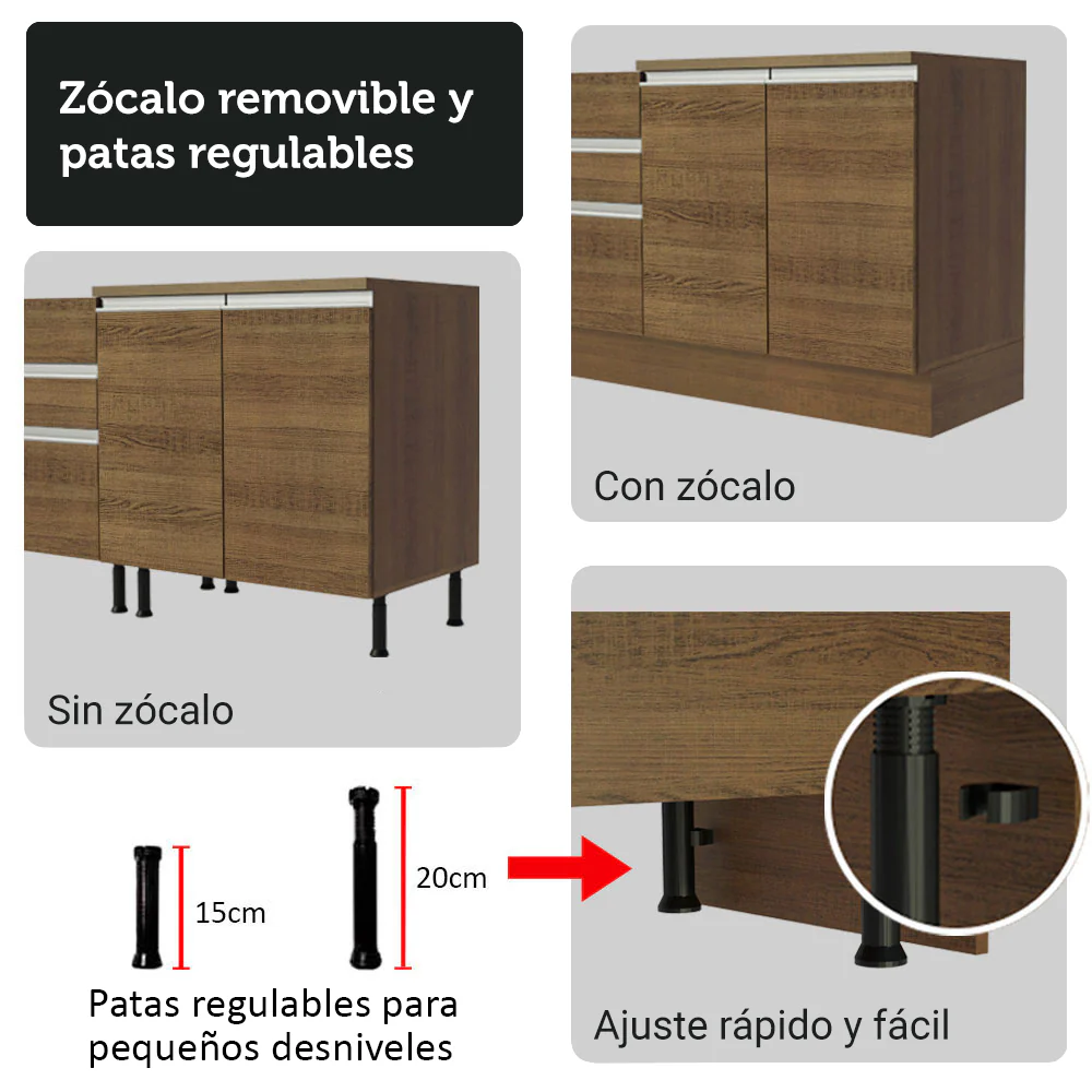 Combo completo de Cocina Esquinera Madesa Glamy 549cm MM 01 - Image 10