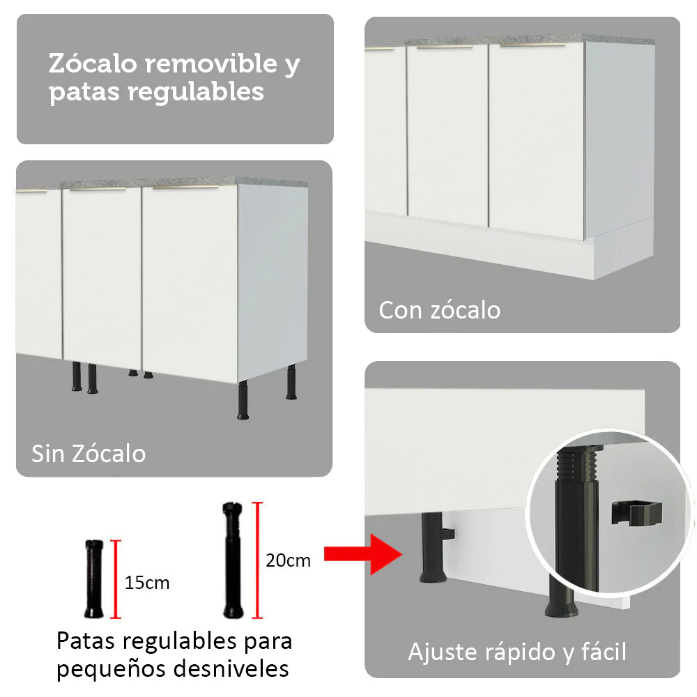 Combo completo de Cocina Madesa Lux 240cm BBV 08 - Image 8
