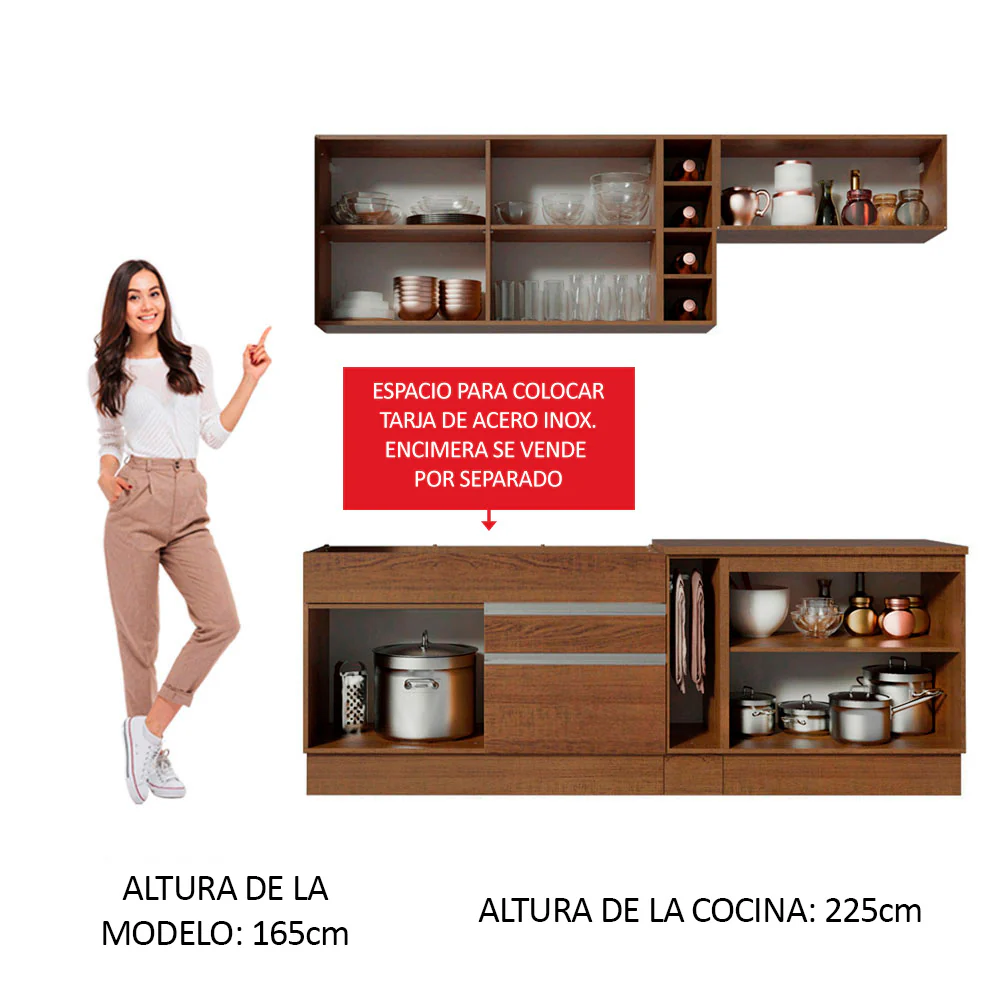Combo completo de Cocina Madesa Parma 220cm MB 02 - Image 4