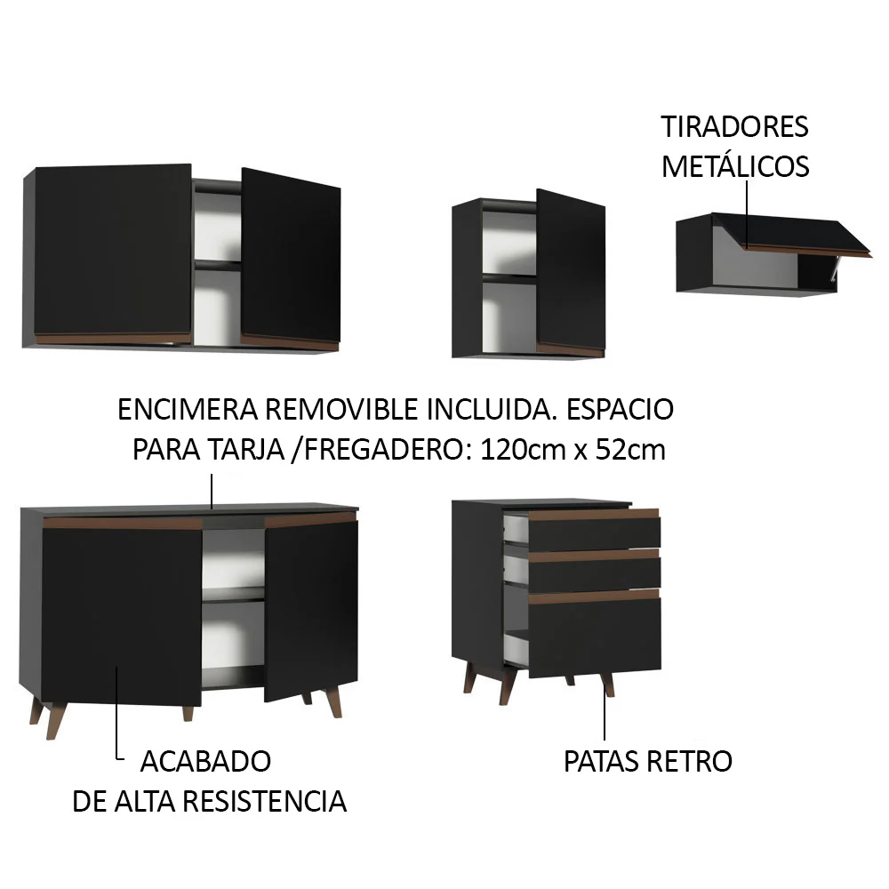 Combo completo de Cocina Madesa Reims 250cm NN 02 - Image 4