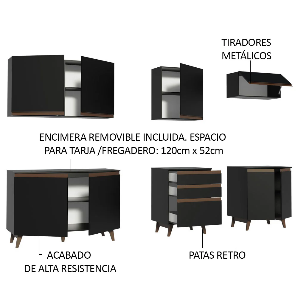 Combo completo de Cocina Madesa Reims 250cm NN 04 - Image 4