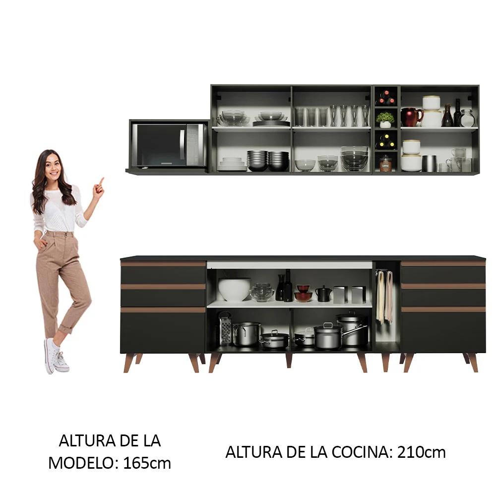 Combo completo de Cocina Madesa Reims 260cm NM 06 - Image 5